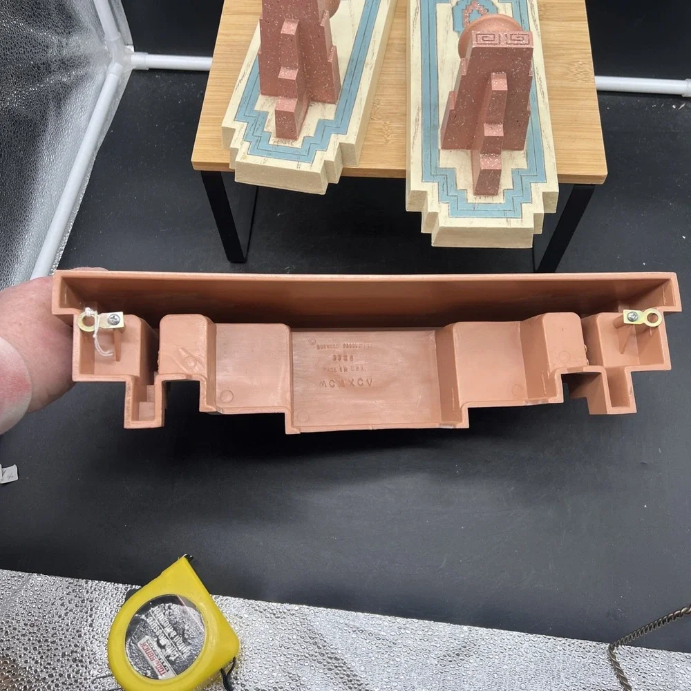 Vintage Home Interior Homco Santa Fe Aztec Shelf And 2 Wall Candle Sconces 1995